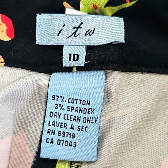 itw Brand Straight Leg Kitsch Christmas Pants, Vtg Inspired Print Blk Pink Green - Picture 5 of 9